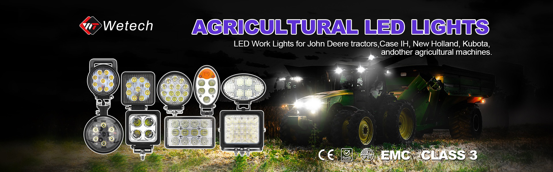 Projecteur de logo gobo, lumière de travail LED, lumière du chariot à LED,Wetech Electronic Technology Limited